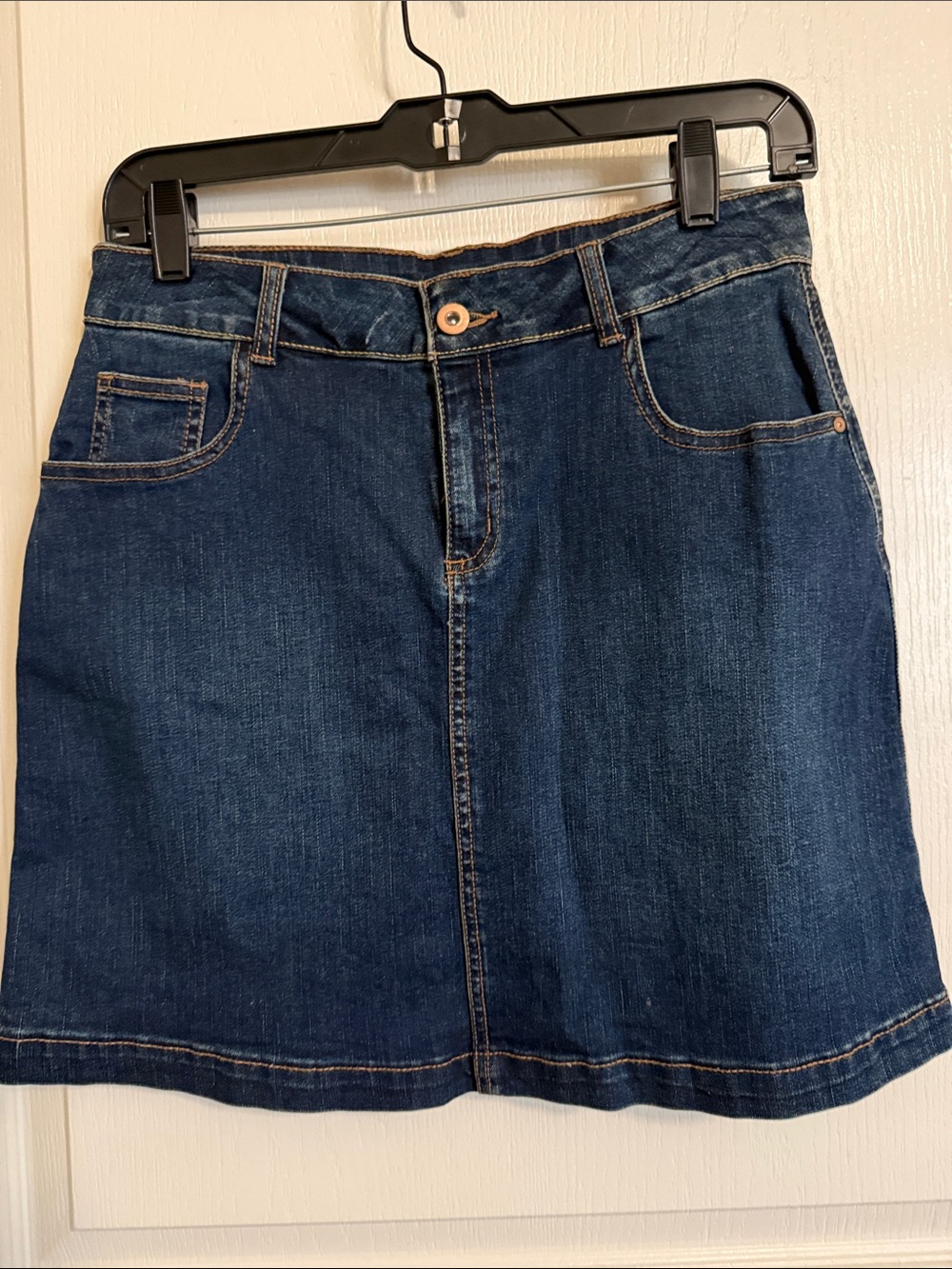 Vintage Faded Glory Stretch Denim Skirt with Built In Shorts sz 6